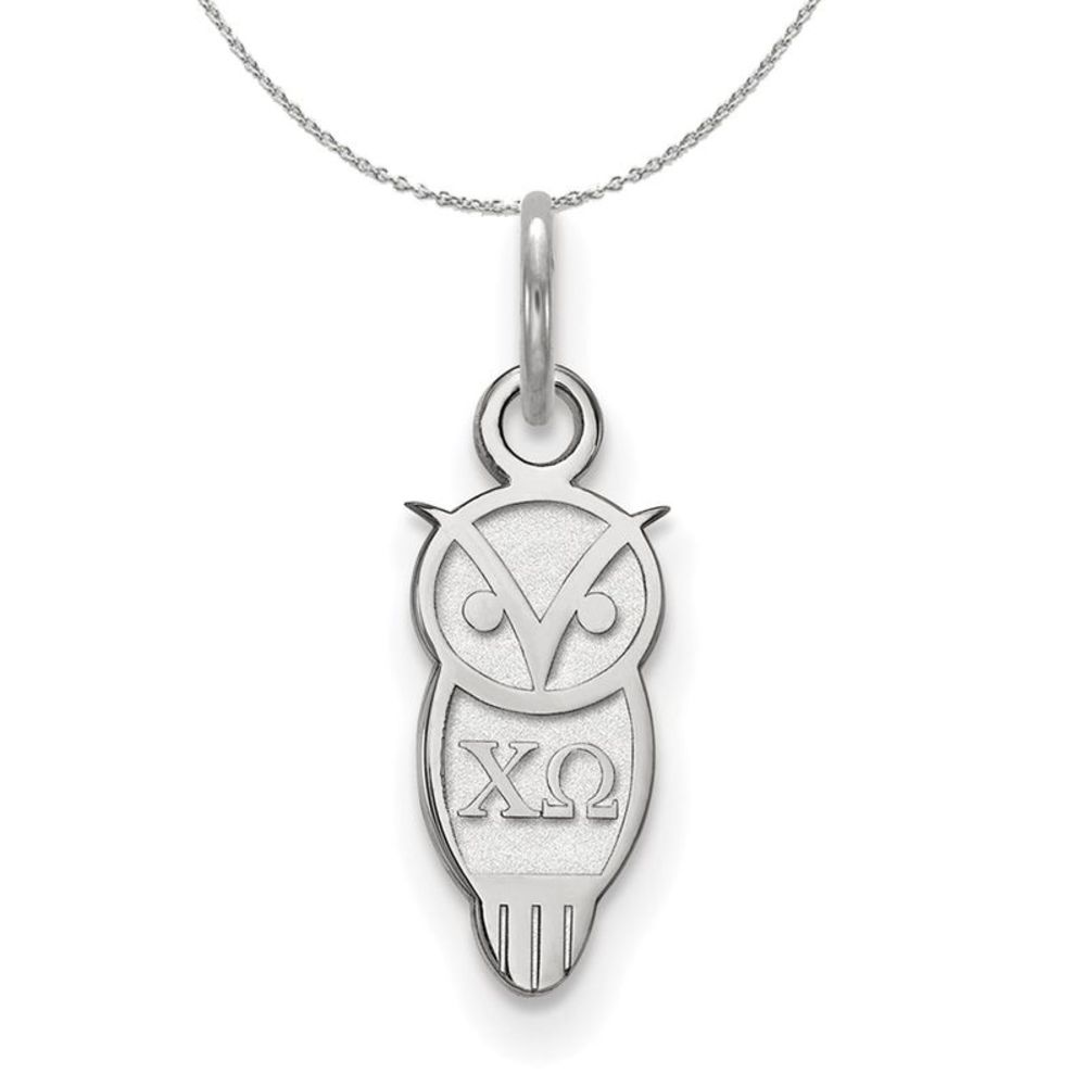 Sterling Silver Chi Omega XS (Tiny) Pendant Necklace - 20 Inch